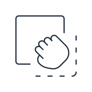 Hand grabbing square icon