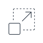 Small square in front of bigger dotted square icon