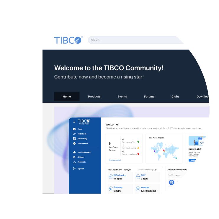 TIBCO Community website welcome page